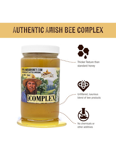 Complejo de Miel Cruda Goshen - 4 Tipos de Miel y Productos de Colmena 454g