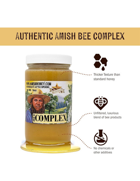 Complejo de Miel Cruda Goshen - 4 Tipos de Miel y Productos de Colmena 454g