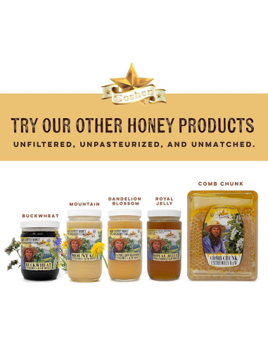 Complejo de Miel Cruda Goshen - 4 Tipos de Miel y Productos de Colmena 454g