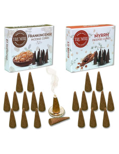 Conos de Incienso TRUMIRI - 20 Conos Aromatizados Incienso y Mirra