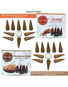 Conos de Incienso TRUMIRI - 20 Conos Aromatizados Incienso y Mirra 2