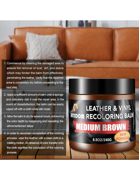 Bálsamo Recoloración de Cuero JAYSDOM 240ml Marrón Medio