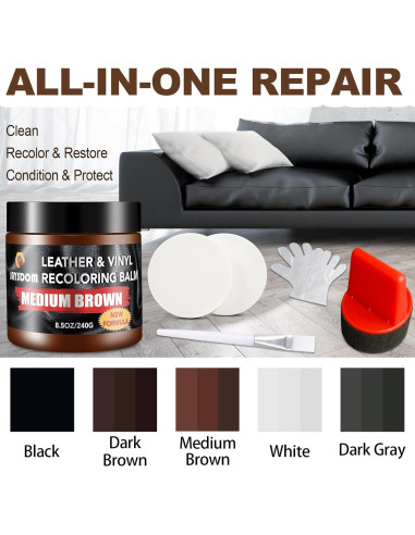 Bálsamo Recoloración de Cuero JAYSDOM 240ml Marrón Medio