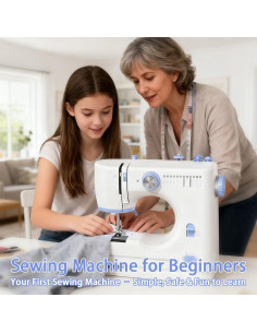 Máquina de Coser Portátil Stoigeld 725 con 12 Puntadas y Kit de Hilos 2