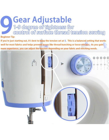 Máquina de Coser Portátil Stoigeld 725 con 12 Puntadas y Kit de Hilos