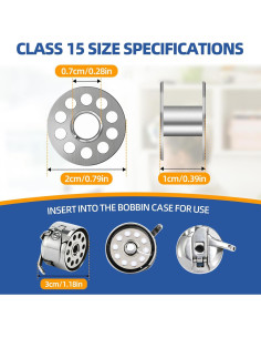 29 Bobinas de Metal Clase 15 para Máquina de Coser - Compatible con Singer, Brother, Janome 2
