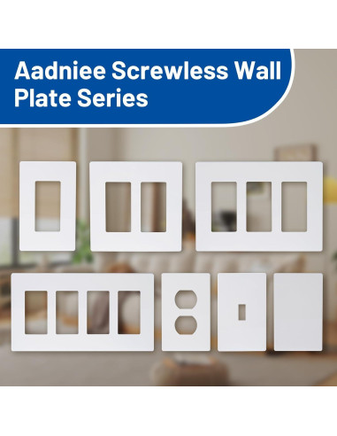 Placas de Pared Sin Tornillos Aadniee 1 Gang 5 Piezas Blanco