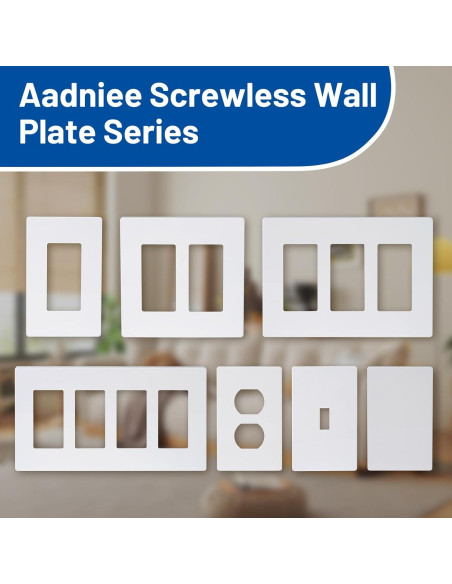 Placas de Pared Sin Tornillos Aadniee 1 Gang 5 Piezas Blanco