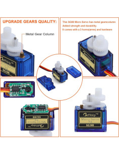 4 Piezas Servo Micro SG90 9g Deegoo-FPV para Robots y Modelos 2