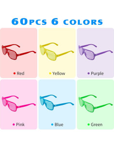 Paquete de 60 Gafas de Sombreado FANELEQU Neón para Fiesta 2