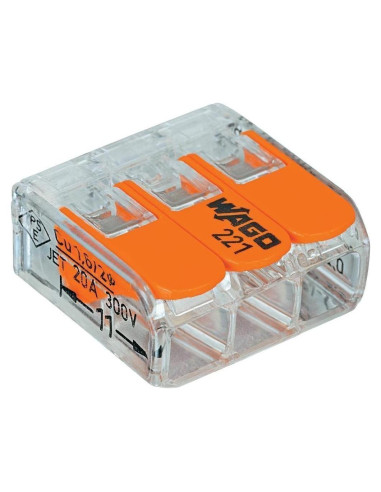 Conectores Compactos Wago 221-413 3 Conductores Paquete 10