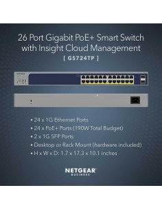 Switch PoE Gigabit NETGEAR GS724TP 26 Puertos Gestionado 2