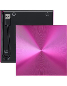 Grabador DVD CD Externo Cuifati USB 3.0 Slim Rosa 2