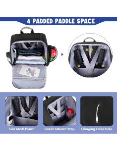 Mochila de Pickleball GOBUROS para 4 Palas y Zapatos 2