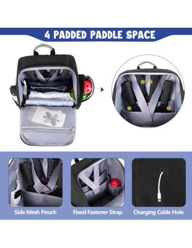 Mochila de Pickleball GOBUROS para 4 Palas y Zapatos