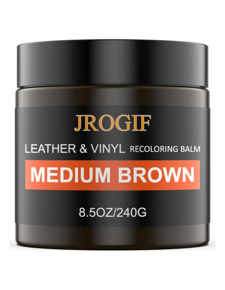 Bálsamo Restaurador de Color de Cuero JROGIF Marrón Medio 240g