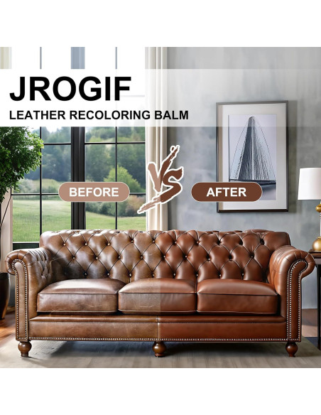 Bálsamo Restaurador de Color de Cuero JROGIF Marrón Medio 240g