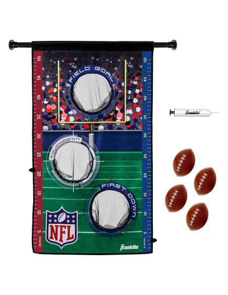 Juego de Lanzamiento de Fútbol NFL Franklin Sports - Objetivo sobre Puerta + 4 Mini Balones