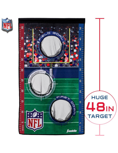 Juego de Lanzamiento de Fútbol NFL Franklin Sports - Objetivo sobre Puerta + 4 Mini Balones