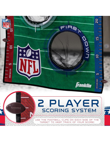 Juego de Lanzamiento de Fútbol NFL Franklin Sports - Objetivo sobre Puerta + 4 Mini Balones