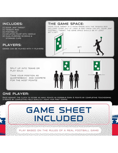 Juego de Lanzamiento de Fútbol NFL Franklin Sports - Objetivo sobre Puerta + 4 Mini Balones