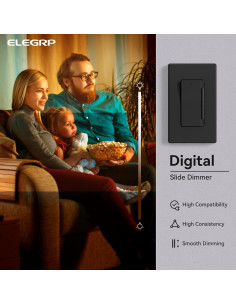 Interruptor Regulador Digital ELEGRP 300W LED/CFL 600W Incandescente 2