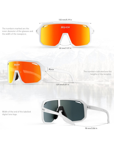 Gafas de Ciclismo SCVCN DZ-S62 UV400 Lentes de Policarbonato