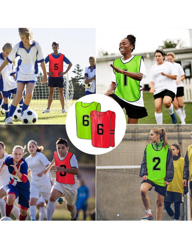 Chalecos de Entrenamiento Komphy 24 Piezas Numerados para Fútbol y Baloncesto