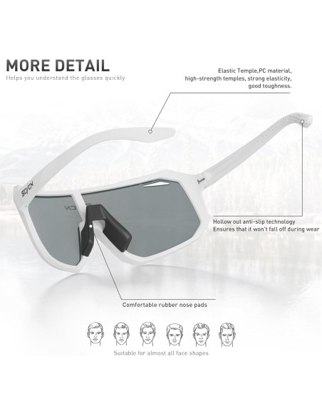Gafas de Ciclismo SCVCN DZ-S62 UV400 Lentes de Policarbonato