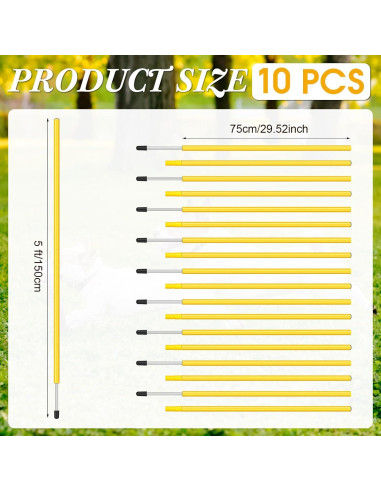 Bastones de Agilidad Blulu 1.5m Ajustables para Fútbol - 10 Piezas