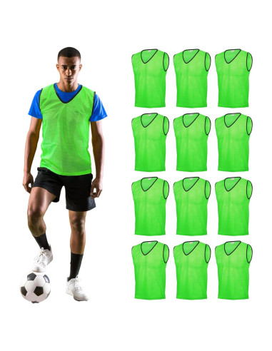 Pinnies GSI Sports - Paquete de 12 Chalecos para Jóvenes/Adultos - 5 Colores
