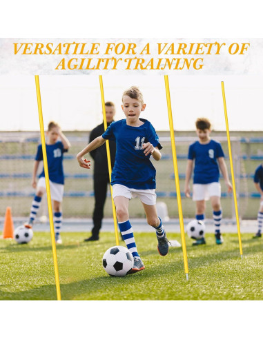 Bastones de Agilidad Blulu 1.5m Ajustables para Fútbol - 10 Piezas