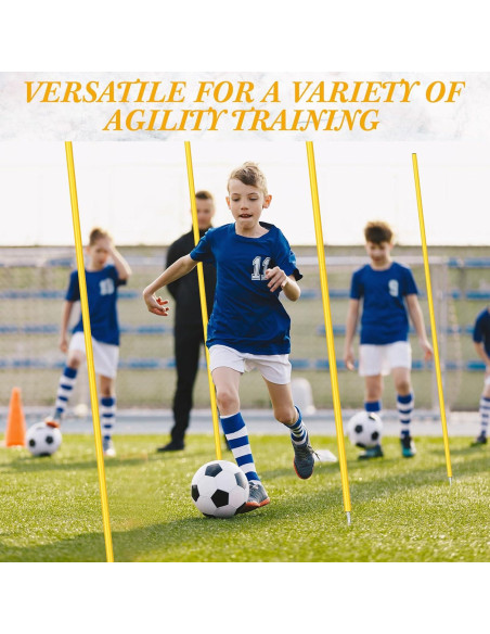 Bastones de Agilidad Blulu 1.5m Ajustables para Fútbol - 10 Piezas