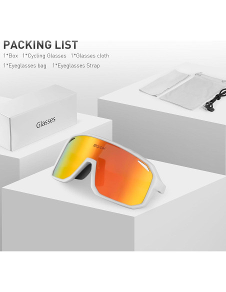 Gafas de Ciclismo SCVCN DZ-S62 UV400 Lentes de Policarbonato