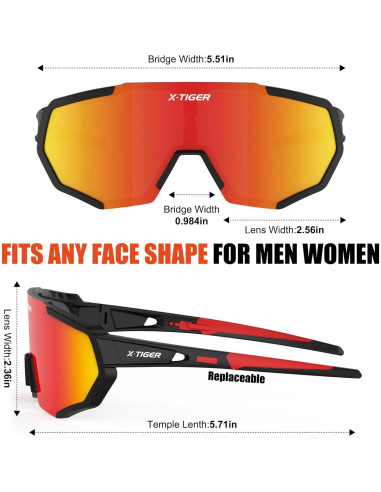 Gafas de Sol X-TIGER Polarizadas 5 Lentes Intercambiables