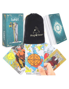 Cartas de Tarot MagicSeer Sin Bordes 78 Pcs con Bolsa Terciopelo