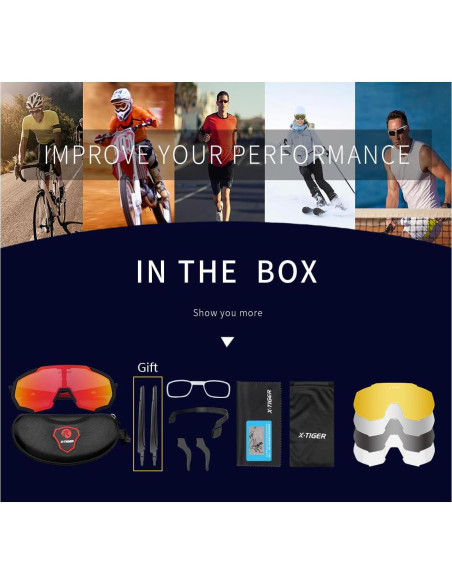 Gafas de Sol X-TIGER Polarizadas 5 Lentes Intercambiables Gafas de Sol X-TIGER Polarizadas 5 Lentes Intercambiables