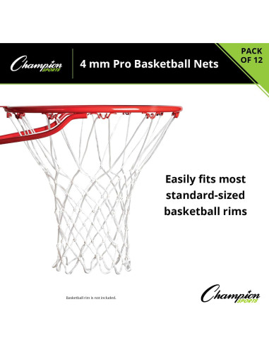 Redes de Baloncesto Económicas Champion Sports 4mm - Docena