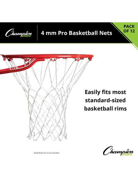 Redes de Baloncesto Económicas Champion Sports 4mm - Docena