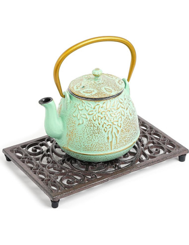 Trivet Rectangular de Hierro Fundido Sungmor 24.4x16cm Patrón Intrincado