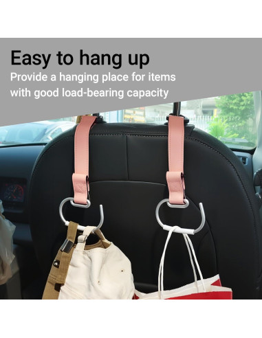 Ganchos para Bolsos de Auto Frayot, Correa Ajustable Rosa