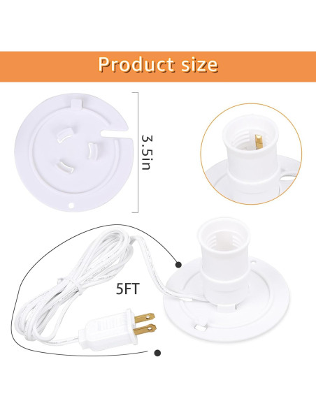 Kit de Cable de Luz E27/E26 Basysion para Decoración Navideña