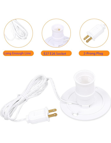 Kit de Cable de Luz E27/E26 Basysion para Decoración Navideña