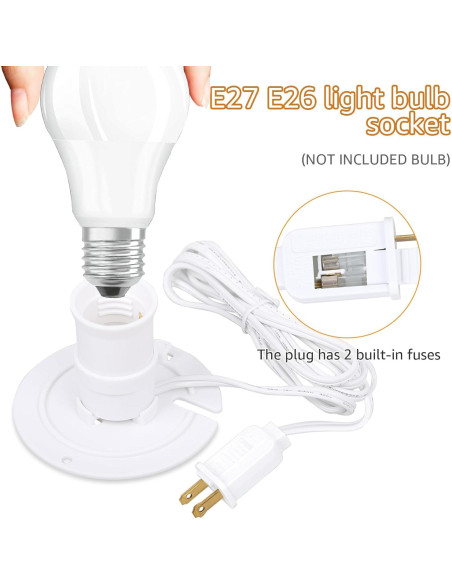 Kit de Cable de Luz E27/E26 Basysion para Decoración Navideña