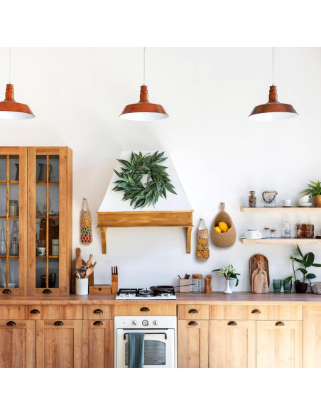 Cestas Colgantes de Yute Xuhal 4 Pcs para Cocina 35x29 cm