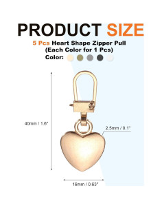 Tiradores de Cremallera de Metal MECCANIXITY 5 Pcs Multicolor 2