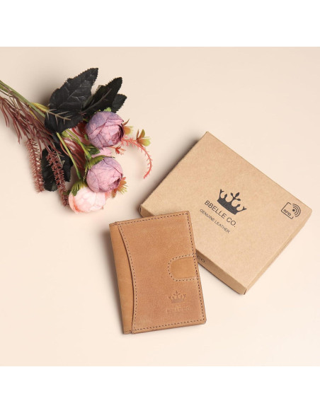 Billetera Slim de Cuero Genuino Bbelleco con Bloqueo RFID