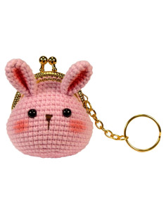 Monedero de Ganchillo Hecho a Mano para Niñas - Conejito Rosa