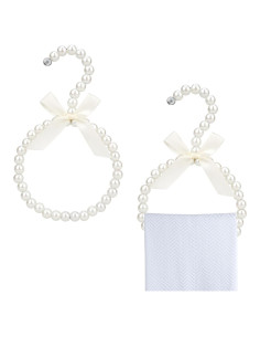 Perchas de Bufanda de Perlas Biiange - 2 Pcs, Blanco, Ahorro de Espacio
