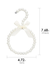 Perchas de Bufanda de Perlas Biiange - 2 Pcs, Blanco, Ahorro de Espacio 2